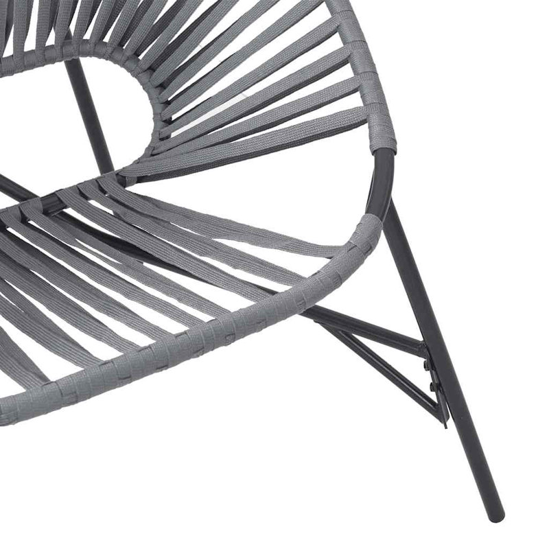 Garden Egg Chair Poly Rattan, Black/Light Grey