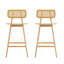 Tabouret de bar d'intérieur en bois Bari, finition naturelle, ensemble de 2-641187320