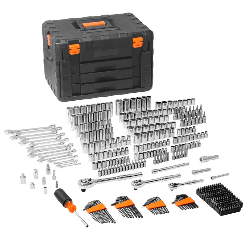 VEVOR 450-Piece SAE and Metric Chrome Mechanics Tool Set with Portable Storage Case