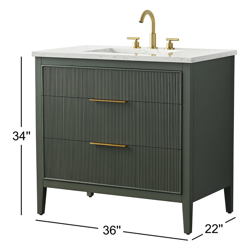 Emma 36" W Single Vanity, Vintage Green