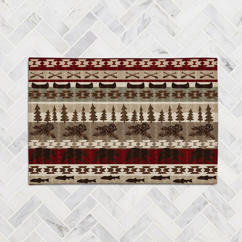 Tribal Lodge Woods Chenille Indoor Rug, Rectangle 3' x 5'