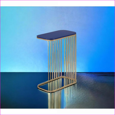 Bleu et bleu Table basse en bois composite doré pour le salon - sans assemblage, présentoir élégant et amp; Utilitaire