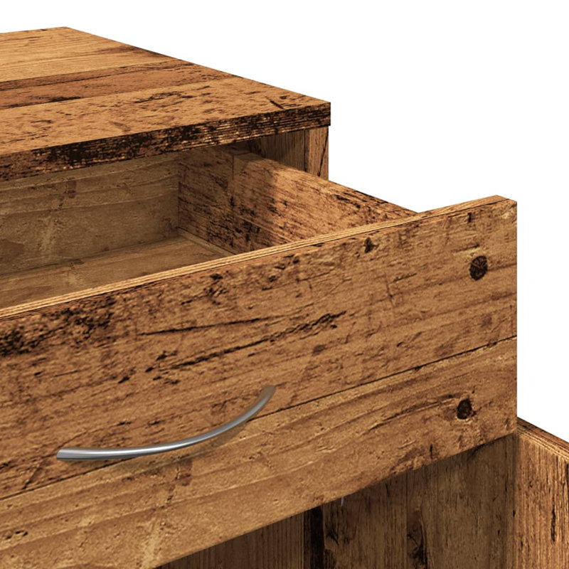 Arpelar 1 Drawer Filing Cabinet, Old Wood