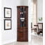 Armoire à vin de coin sculptée à la main avec tablettes réglables-372850821