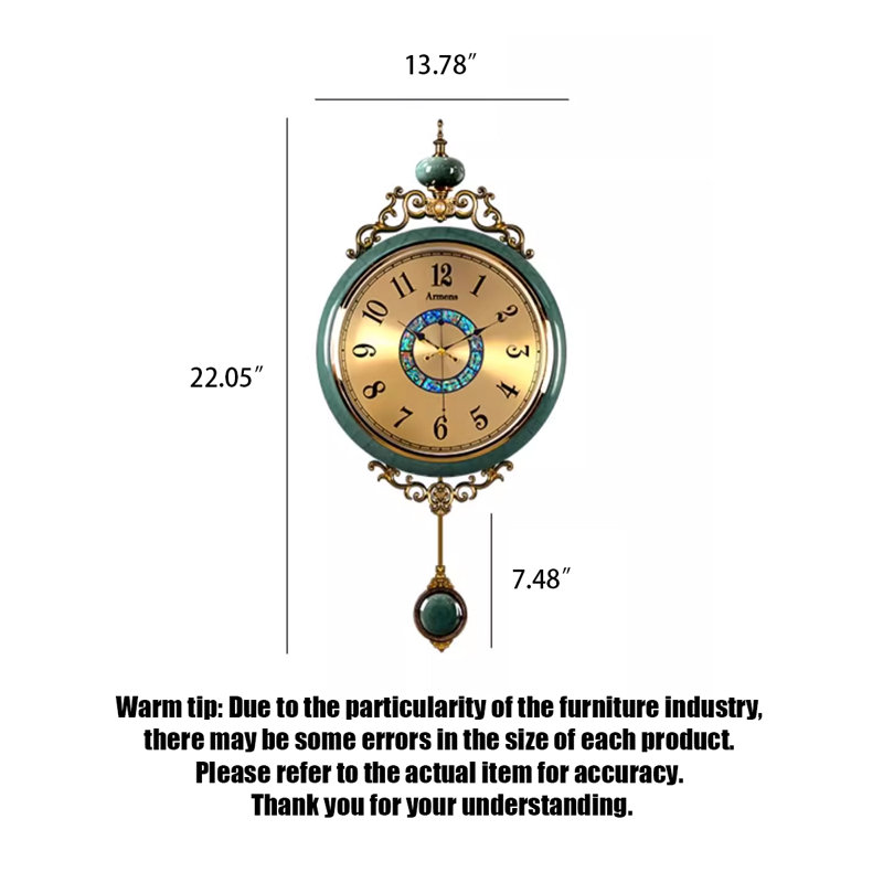 Horloges murales vertes 22,05 po