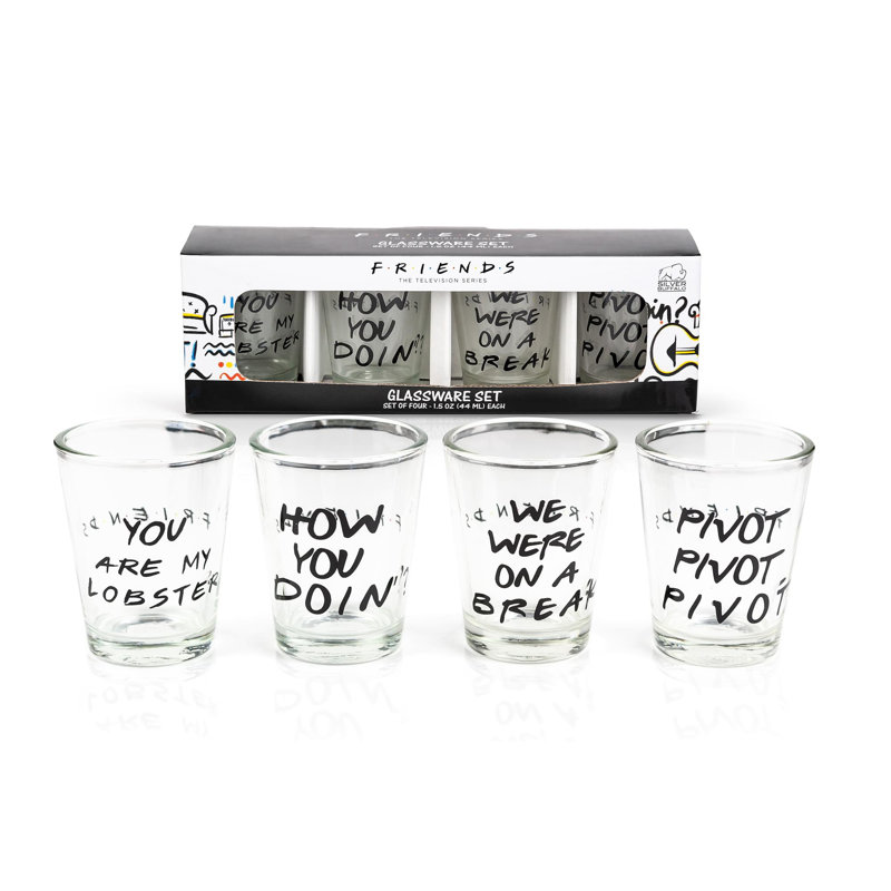 Friends Friends 4 pièces 1,5 oz. Ensemble de verres à boire