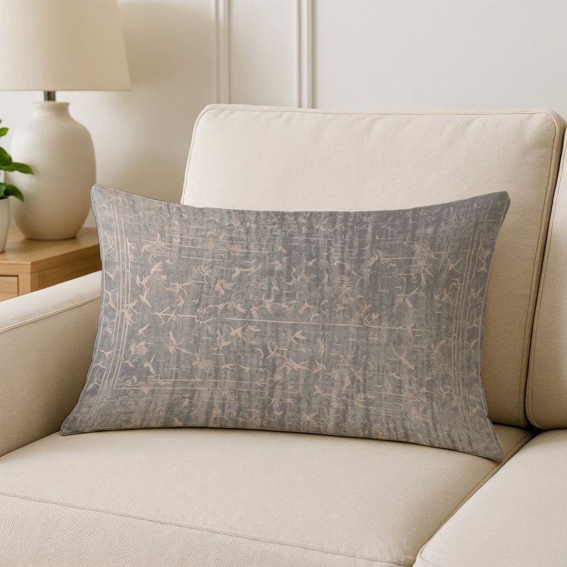 Coussin décoratif intérieur et extérieur Modern, Gris abstrait 108, Rectangle H 18 po x l 25 po