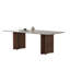 Table de salle à manger avec plateau en pierre de luxe moderne et pieds en chêne-750263439