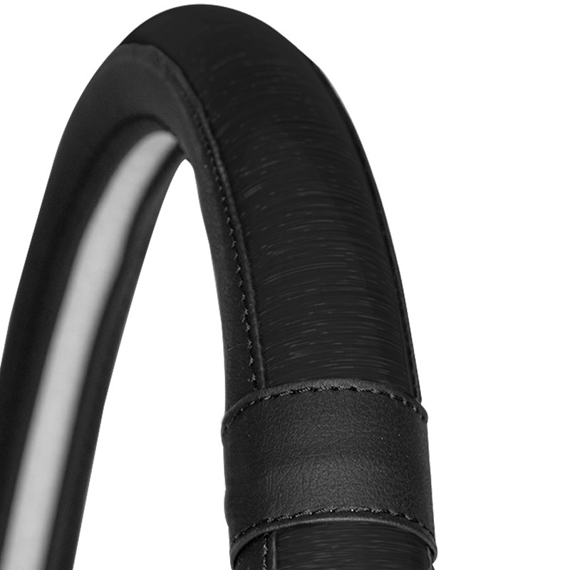 Galaxy13 Metallic Striped Steering Wheel Cover, Black