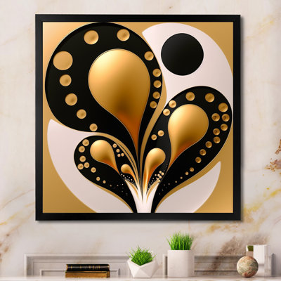 Art mural abstrait sur toile, reproduction dorée moderne - Kingzley Rising Gold III