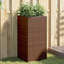 Garden Planters 2 Pcs Brown Poly Rattan-441172060