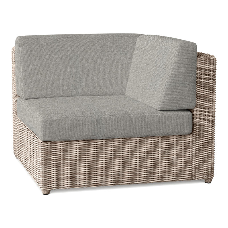 Sag Harbor Outdoor Corner Wedge Lounge Chair, Sag Harbor Oyster, Sharkskin