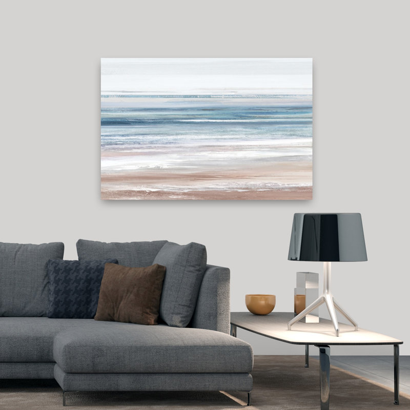 Serene Coastal Horizon II, art mural côtier, H 32 po x l 48 po