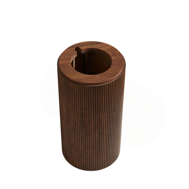 Armoire cylindrique autoportante JINBO de 16 po seulement, sans robinet ni bonde., Brun, Brun