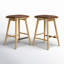 Ensemble de 2 tabourets de bar en bois à hauteur de comptoir avec coussin amovible en cuir-871875439-868643923-847064336