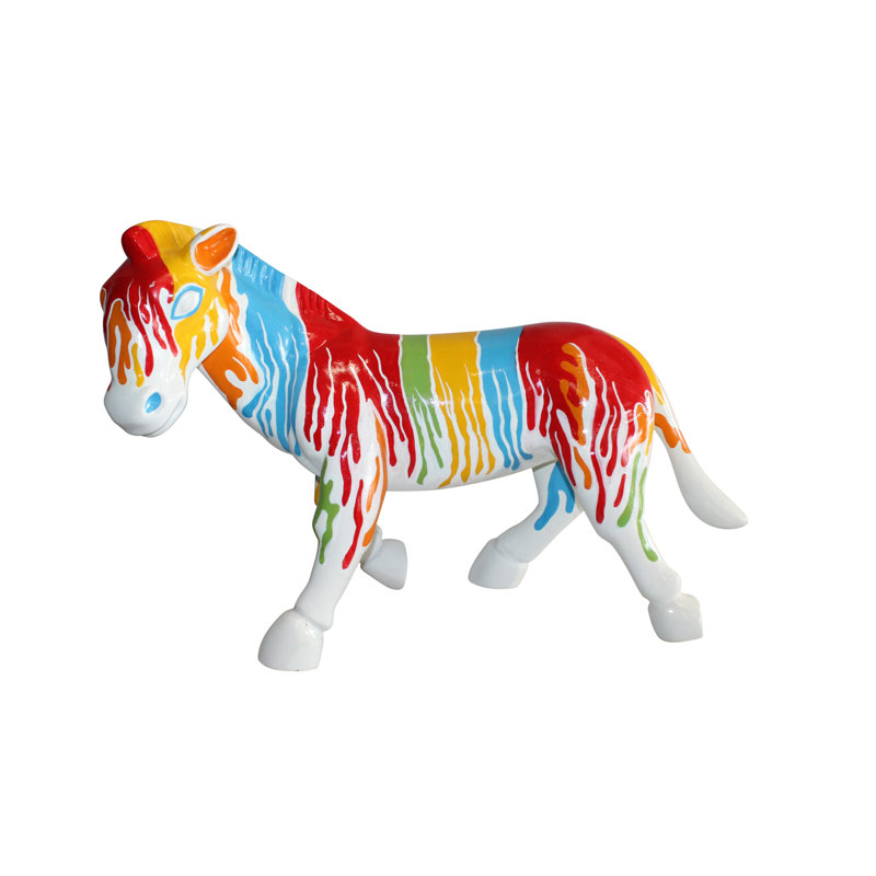 A Burst of Colour Dripping Paint Fibreglass Donkey Statue 33" x 11" x 21"H