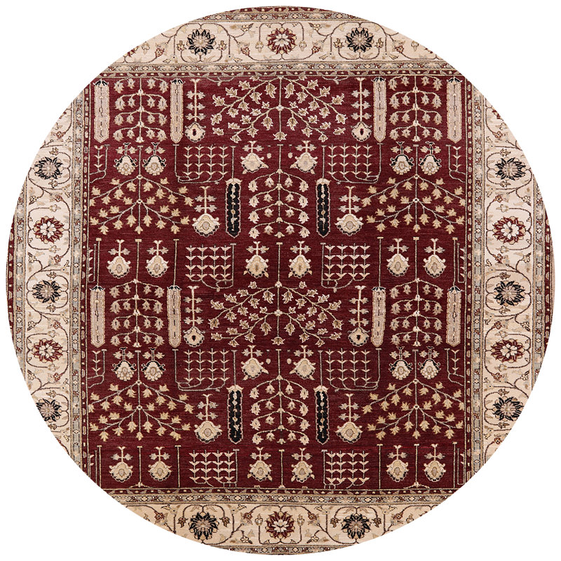 Tapis oriental beige / rouge Curson, Rond 4 pi
