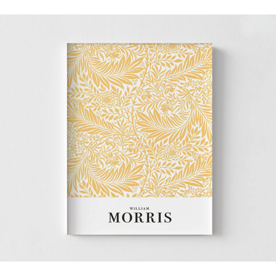 Reproduction de fleur Larkspur jaune par William Morris, décoration florale de salon chaleureux, art mural porche, impression de fleur d'entrée