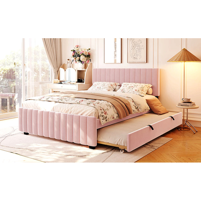 Grand lit escamotable avec tablettes de rangement et tiroirs, gris