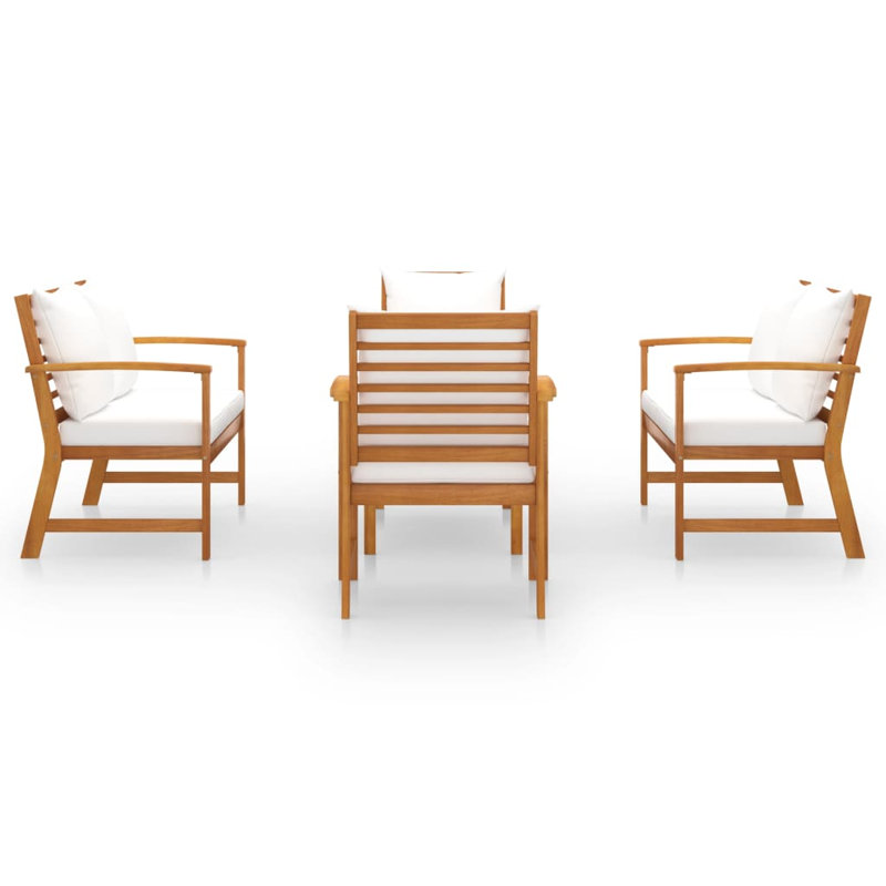 Chaise longue avec coussins 5 pièces Ingri, Brun, Crème