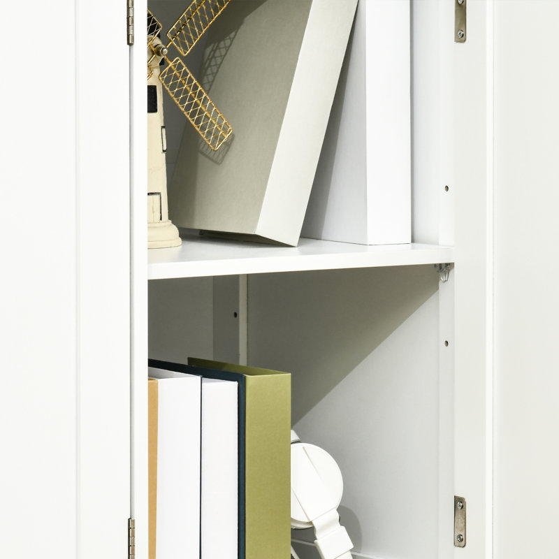 Buffet avec 3 tiroirs, portes et tablette réglable, comptoir en bois massif pour maison fonctionnelle, comptoir de rangement de cuisine blanc, tablette
