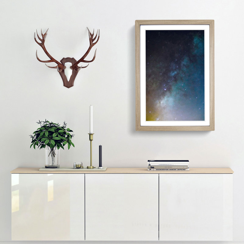 Star Explosion in Abstract - Framed Print, Oak Framed, 87cm H x 62cm W x 2cm D