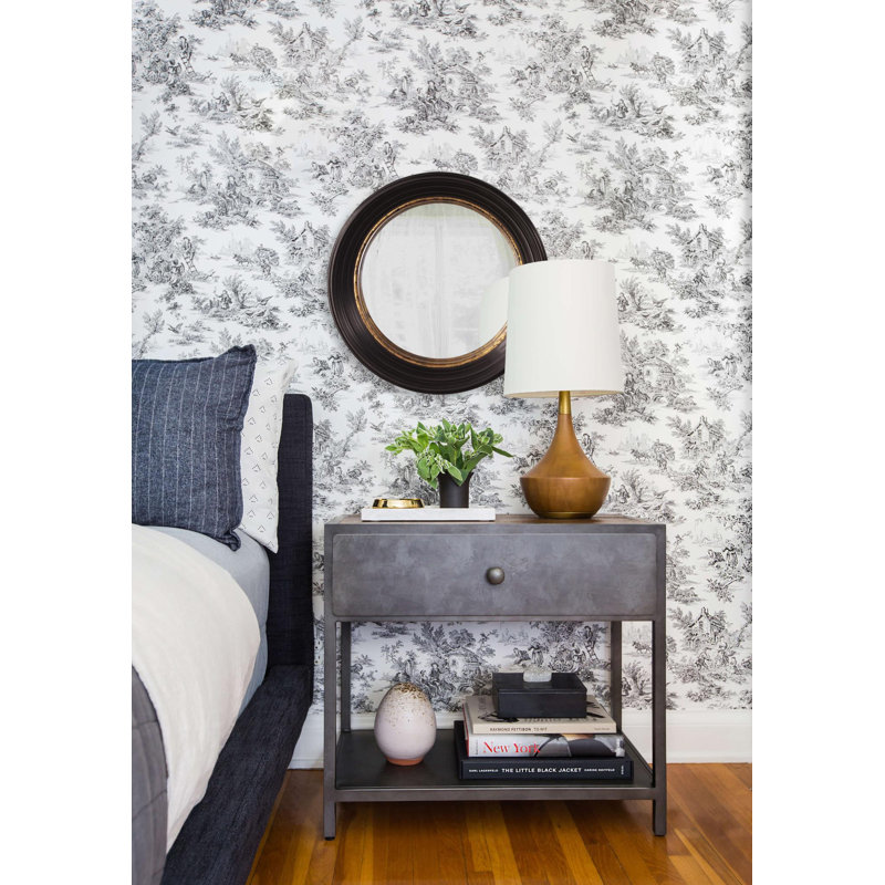 Convex Round Brown Wall Mirror