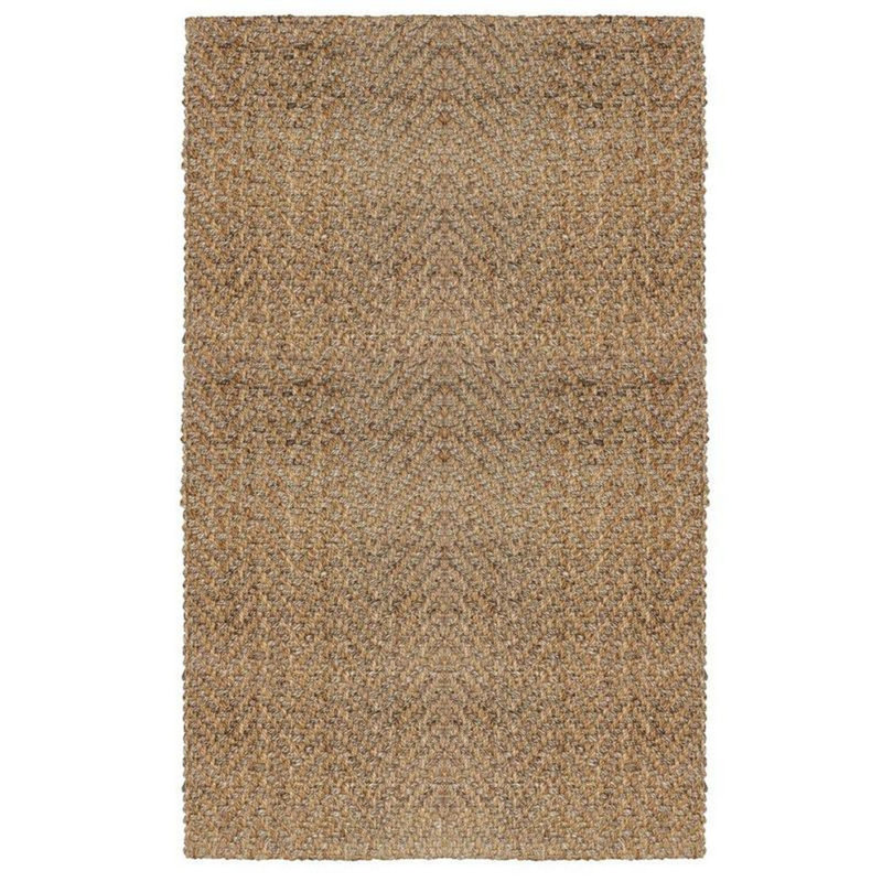 Jute / Sisal Chevron Area Rug in Brown, Rectangle 8' x 10'