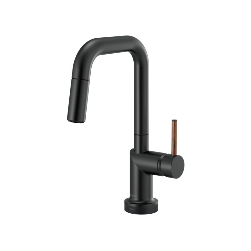 Odin® Bar Faucet with Square Spout, Wood Lever, Matte Black