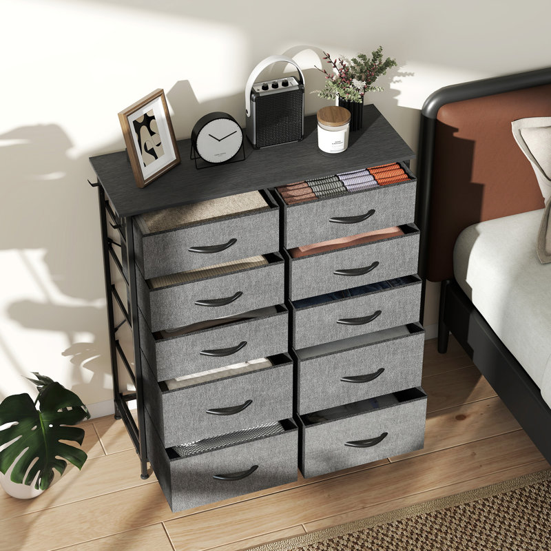 86cm W 10 - Drawer Chest of Drawers, Grey