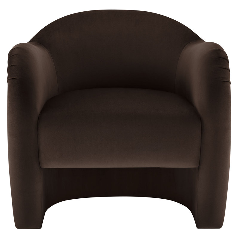 Compose Performance Velvet Accent Chair In Mulberry, Chocolate Brown Velvet