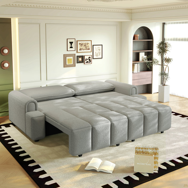 Canapé 90,2 po 4 places en tissu, Gris clair
