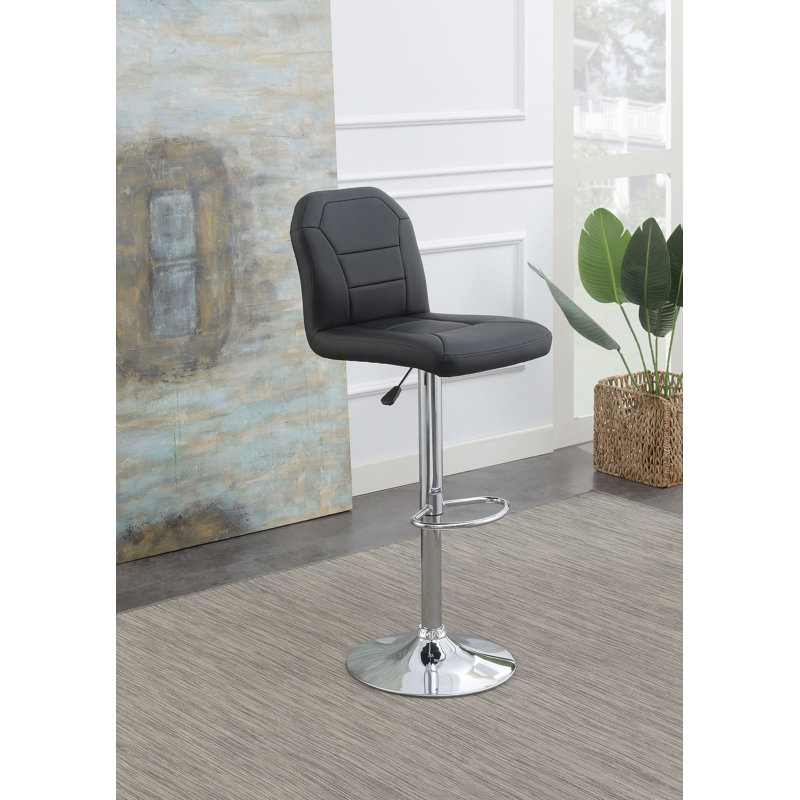 Tabouret de bar en similicuir noir, Noir