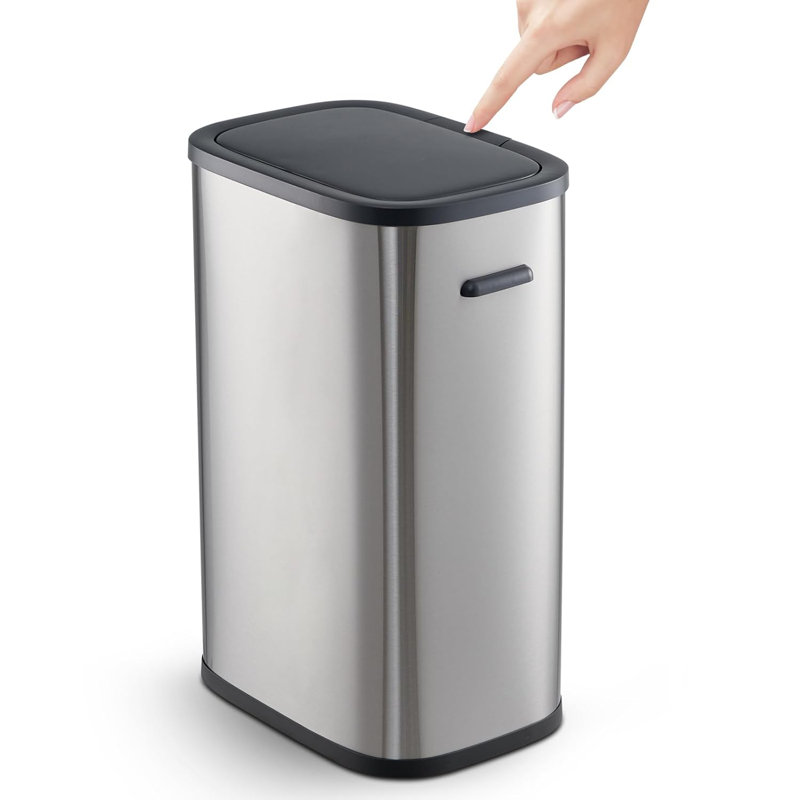 Kitchen Trash Can, 55L/14.5 Gallon Rectangular Trash Can With Pop-Up Lid