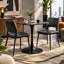 Ensemble de table de bistro contemporaine à pieds en métal et chaises à dossier ajouré lisse-2063693294