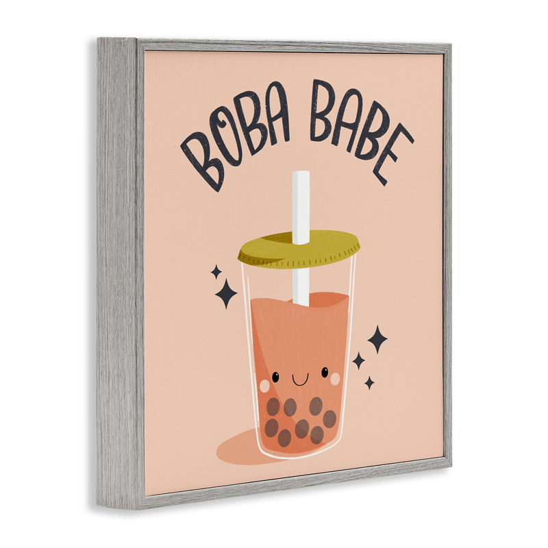 Giclée encadrée Boba Babe, thé par Sarah Hickman, Estampe numérique Farmhouse, H 12 po x l 12 po