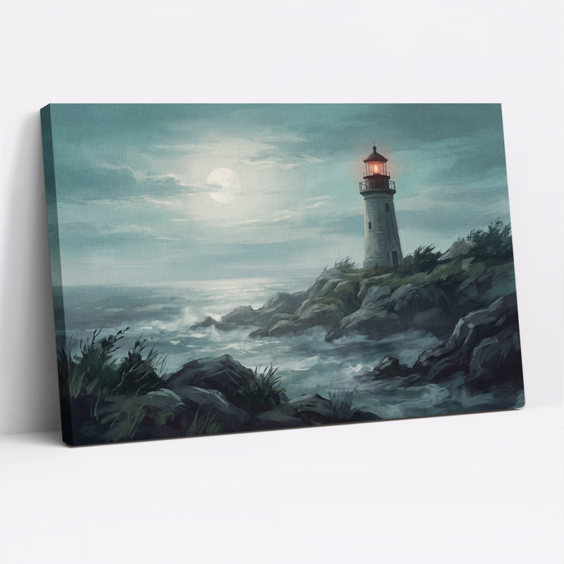 Art mural sur toile lune au clair de lune, H 20 po x l 30 po