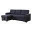 Canapé-lit modulaire réversible en tissu tissé avec méridienne de rangement-1415105956