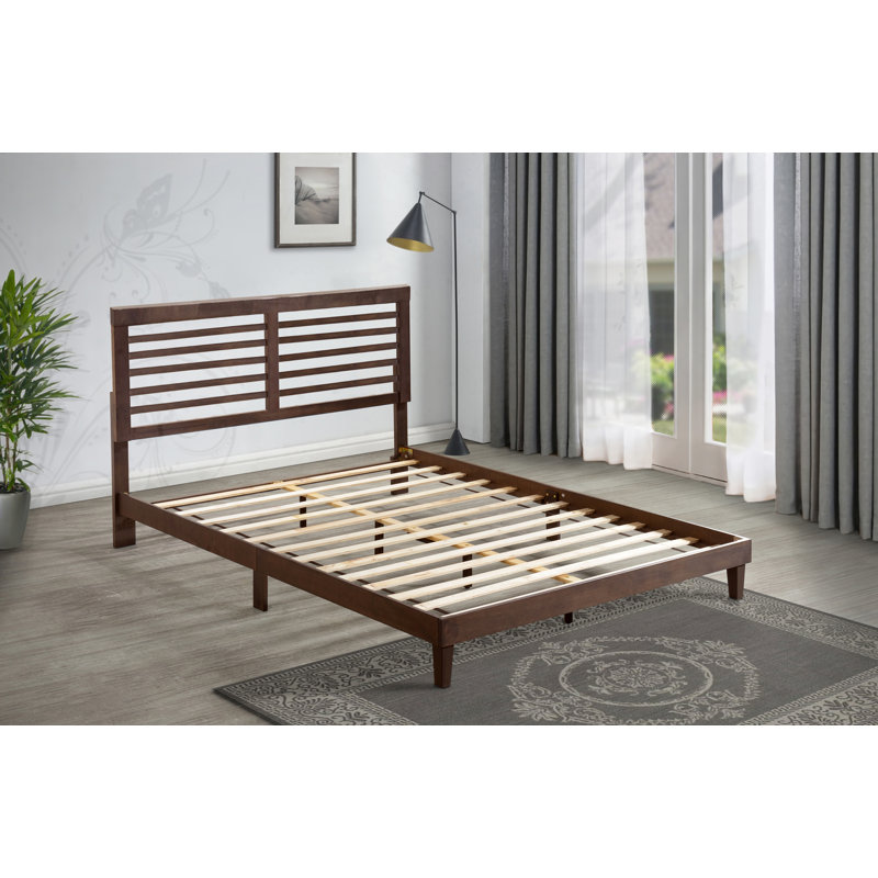 Isaul Slat Bed, Queen, Brown