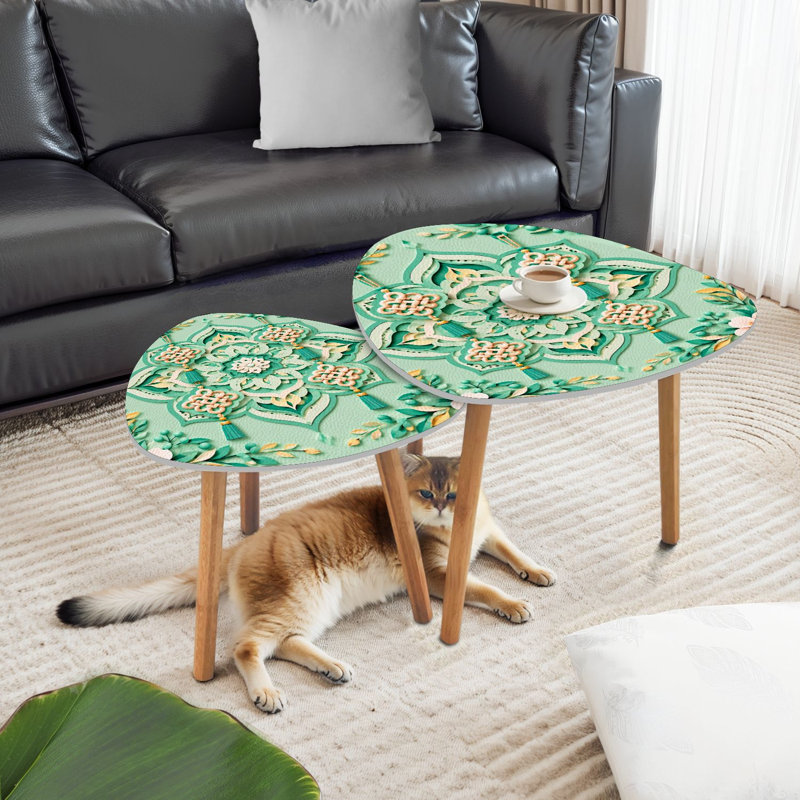 Ensemble de 2 tables basses gigognes Triangle
