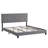 Gray King Size Upholstered Bed Frame, Button Headboard, No Box Spring, Wood Slat Base, Easy Assembly, 80 In. Product Width Bed, Support, 25.4 Package