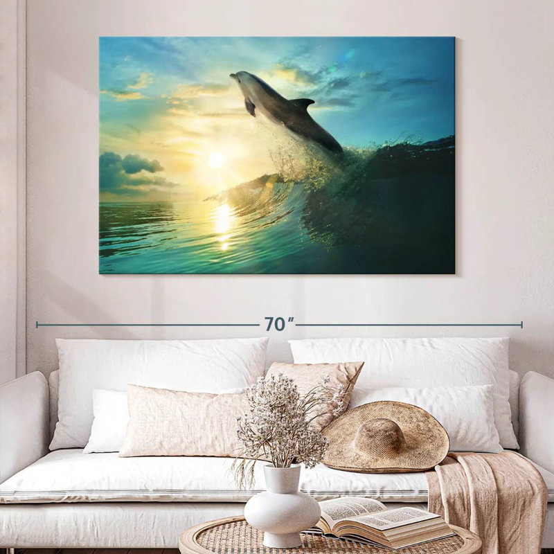 Brampt Sunset Dolphin, 34" H x 51" W