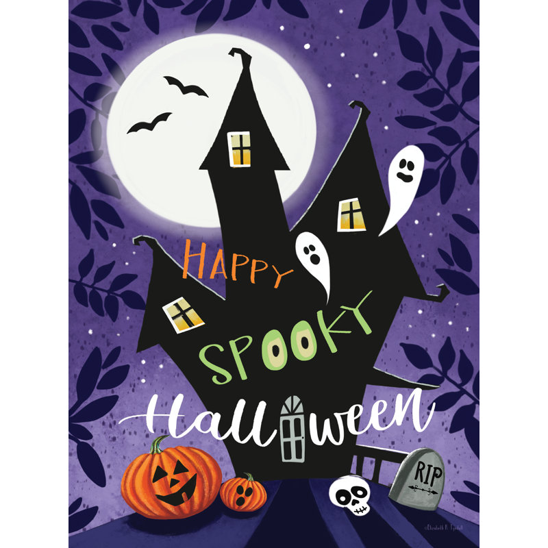 «Happy Spooky Halloween» par Elizabeth Tyndall, H 48 po x l 36 po, Impression sur toile sans cadre sans passe-partout
