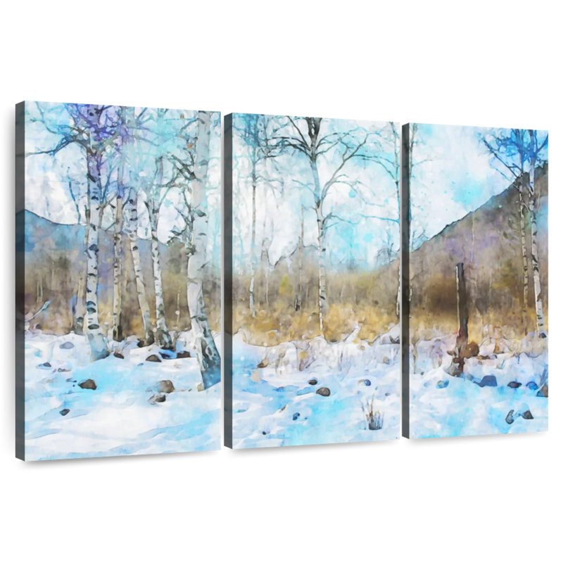 Harnek, arbres blancs d'hiver, H 32 po x l 50 po