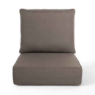 Coussins de patio à assise profonde de 6 po d'épaisseur 22 po x 24 po x 6 po avec housse amovible, remplacement imperméable et résistant à la décoloration pour chaise en osier, causeuse, canapé