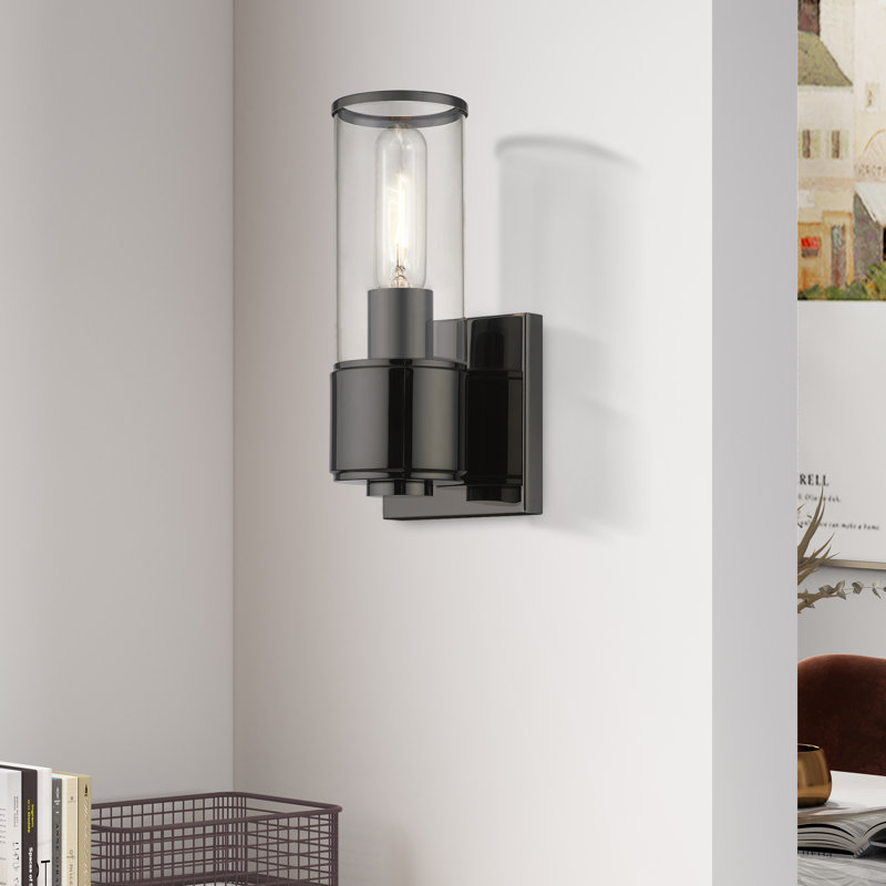 Sarena Armed Sconce, Black Chrome