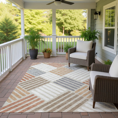 Tapis géométrique intérieur / extérieur lavable à la machine Chantille ACN2339
