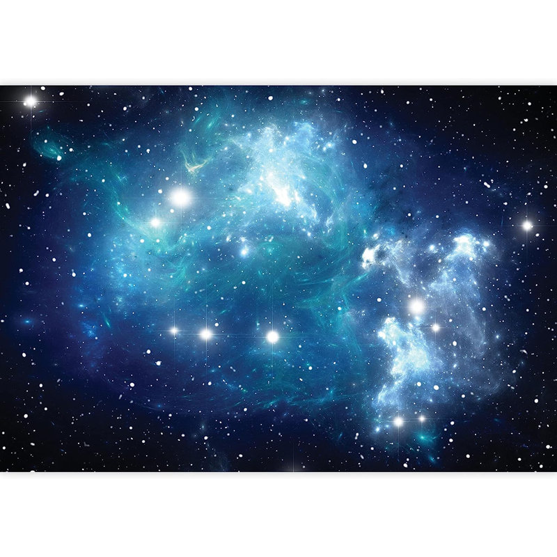 Planète dans l'espace Galaxie nuances de bleu dans une mer d'étoiles à peindre, L 100 po x l 144 po
