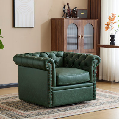 Fauteuil club pivotant rembourré Lawrence Chesterfield