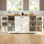 Buffet de style champêtre de 116 cm de large avec tiroir et étagères réglables, meuble de rangement pour cuisine-342289205-446850456